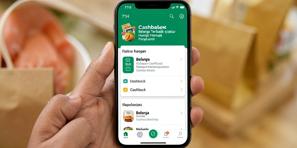 Tampilan antarmuka 71H yang menarik dan intuitif untuk fitur Cashback.