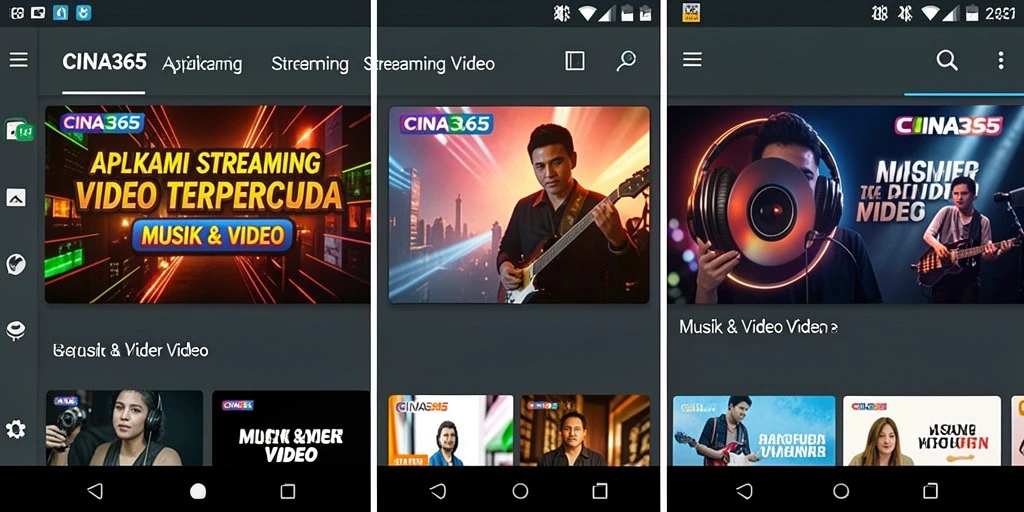 Antarmuka CINA365 yang intuitif untuk streaming video.