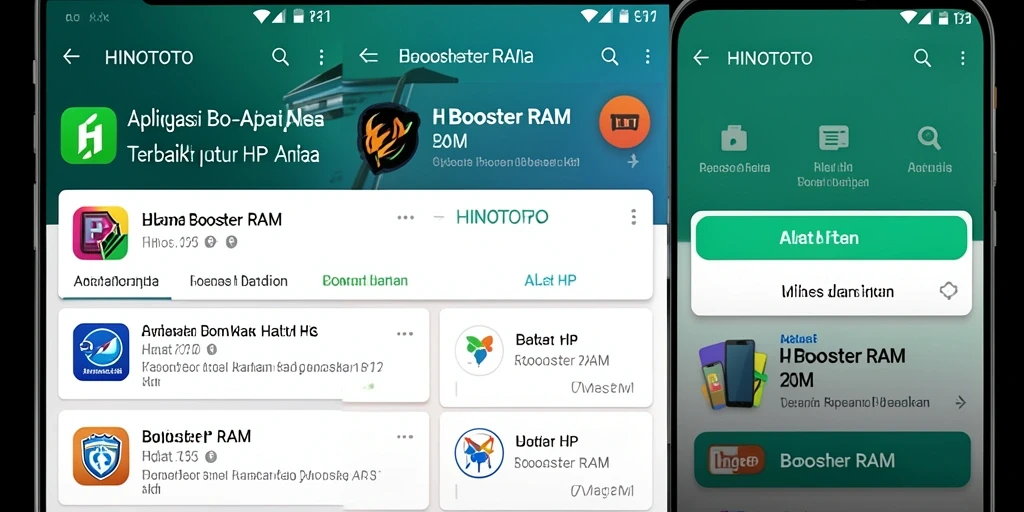 Antarmuka HINOTOTO yang sederhana dan intuitif untuk Booster RAM.