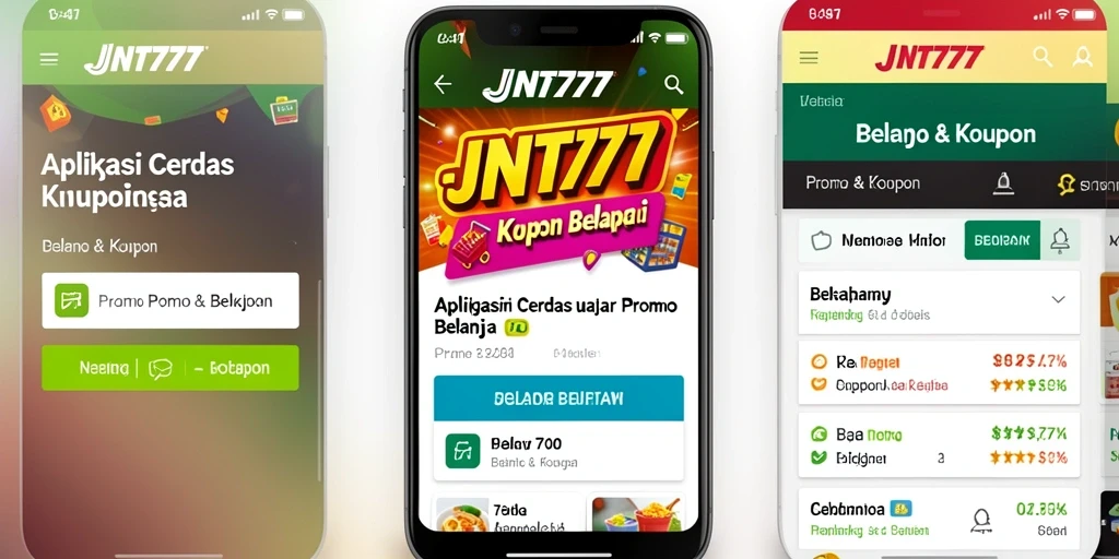 Tampilan antarmuka aplikasi JNT777 untuk promo dan kupon.