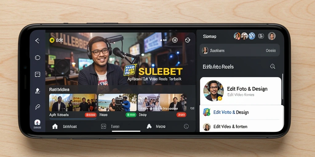 Antarmuka SULEBET menampilkan alat edit video reels yang lengkap dan intuitif.