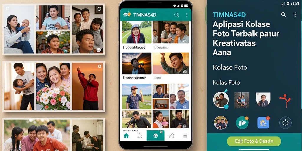 Tampilan antarmuka kolase TIMNAS4D yang menarik dan user-friendly.